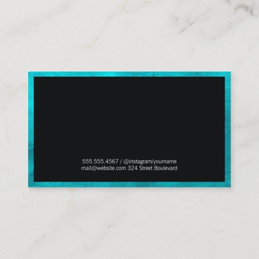 Carte De Visite Découpe bleue | Monogramme | Exécutif (Dos)