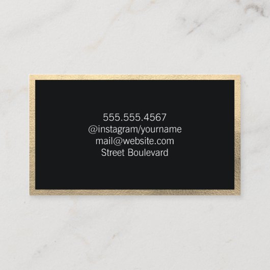 Carte De Visite Découpe classique en or avec monogramme (Dos)