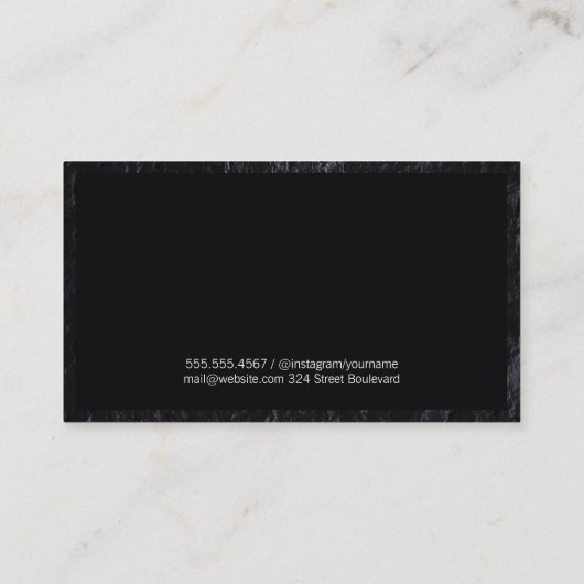 Carte De Visite Découpe d'ardoise classique | Monogramme | Exécuti (Dos)