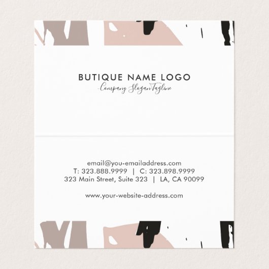 Carte De Visite Découpe de brosse moderne Composition des traits (Intérieur déplié)