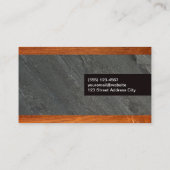 Carte De Visite Découpe en bois | Arrière - plan d'ardoise (Dos)