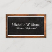 Carte De Visite Découpe en bois | Black Rock Texture (Devant)