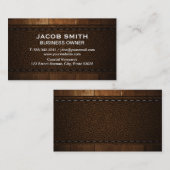 Carte De Visite Découpe en bois | Cuir (Devant / Derrière)