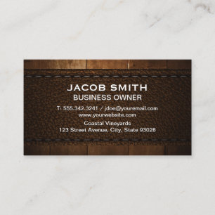 Carte De Visite Découpe en bois Cuir