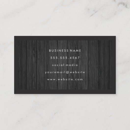 Carte De Visite Découpe en bois | Monogramme de script (Dos)