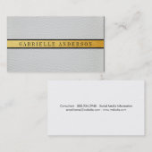 Carte De Visite Découpe en cuir blanc de luxe en or noir (Devant / Derrière)