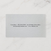 Carte De Visite Découpe en cuir blanc de luxe en or noir (Dos)