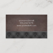 Carte De Visite Découpe en cuir de texture Brown | Upholisé (Dos)