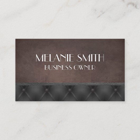 Carte De Visite Découpe en cuir de texture Brown | Upholisé (Devant)