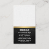 Carte De Visite Découpe en cuir monogramme élégant (Dos)