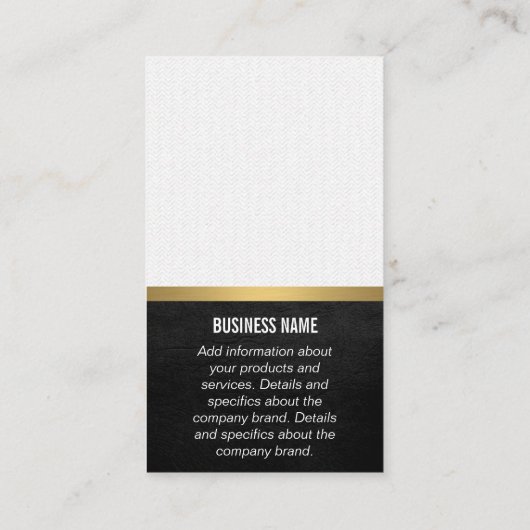 Carte De Visite Découpe en cuir monogramme élégant (Dos)