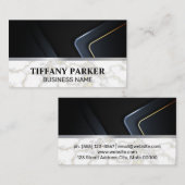 Carte De Visite Découpe en marbre métallique (Devant / Derrière)