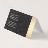 Carte De Visite Découpe en or métallique et cuir avec bandes (Dos)