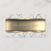 Carte De Visite Découpe en or métallique | Lignes Abstraites (Dos)