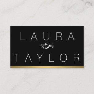 Carte De Visite Découpe en or noir