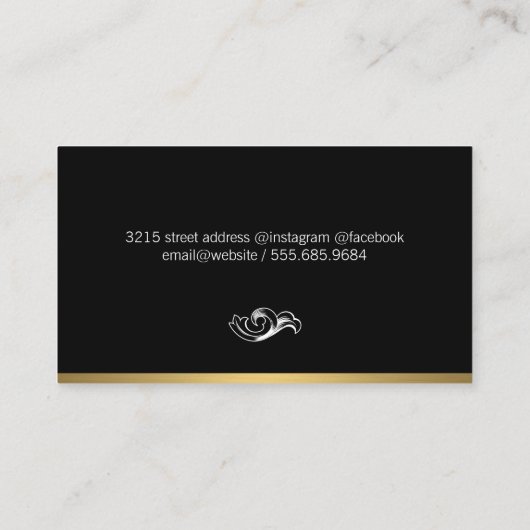 Carte De Visite Découpe en or noir (Dos)