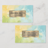 Carte De Visite Découpe Gold Foil | Texture aquarelle (Devant / Derrière)