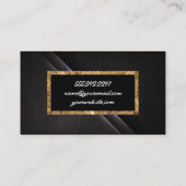 Carte De Visite Découpe Gold Foil | Texture en maille noire (Dos)