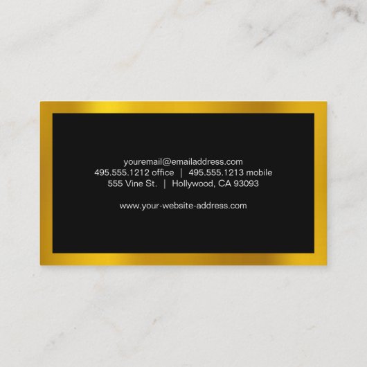 Carte De Visite Découpe métal or (Dos)