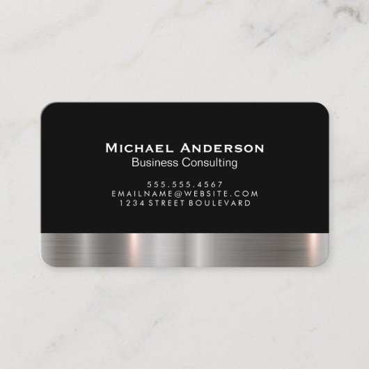 Carte De Visite Découpe métallique en argent (Devant)