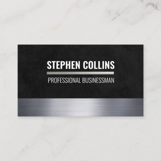 Carte De Visite Découpe métallique | Texture noire (Devant)