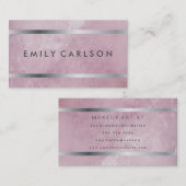 Carte De Visite Découpe moderne Grunge Faux Argent (Devant / Derrière)