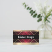 Carte De Visite Découpe Or | Bandes rouges (Debout devant)