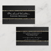 Carte De Visite Découpe Or | Lignes élégantes (Devant / Derrière)