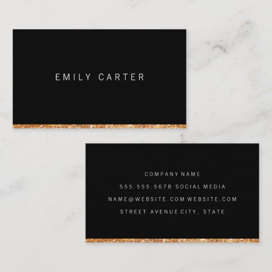 Carte De Visite Découpe Parties scintillant or (Devant / Derrière)