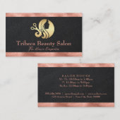 Carte De Visite Découpe rose Gold Foil | Cuir | Logo du salon (Devant / Derrière)