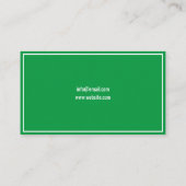 Carte De Visite Découpe simple en laiton vert et blanc (Dos)