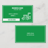 Carte De Visite Découpe simple en laiton vert et blanc (Devant / Derrière)