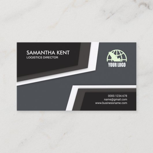 Carte De Visite Découpes logistiques topographiques créatives (Devant)