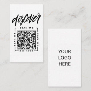 Carte De Visite Découvrez Modèle de code QR et de logo personna