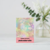 Carte de visite d'écran de luxe rose floral (Debout devant)