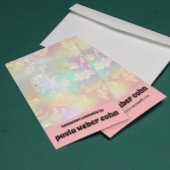 Carte de visite d'écran de luxe rose floral