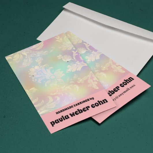 Carte de visite d'écran de luxe rose floral