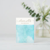 Carte de visite d'écran d'oreille ciel bleu aquare (Debout devant)