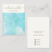 Carte de visite d'écran d'oreille ciel bleu aquare (Devant / Derrière)