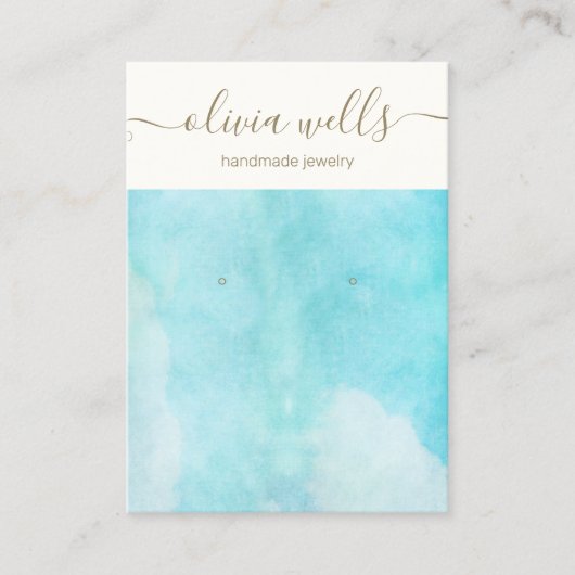 Carte de visite d'écran d'oreille ciel bleu aquare (Devant)