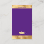 Carte de visite d'écran d'oreille de luxe Gold vio (Dos)