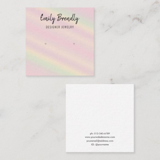 Carte de visite d'écran d'oreille en rayures rose  (Devant / Derrière)