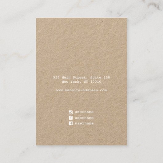 Carte de visite d'écran d'oreille rustique moderne (Dos)