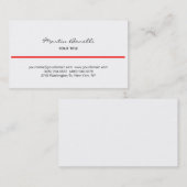 Carte de visite d'écriture noir blanc Red Line (Devant / Derrière)