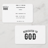 CARTE DE VISITE DÉDIÉ À DIEU COOL PERSONNALISABLE NOIR TEXTE (Devant / Derrière)