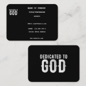 CARTE DE VISITE DÉDIÉ À DIEU COOL PERSONNALISABLE TEXTE BLANC (Devant / Derrière)