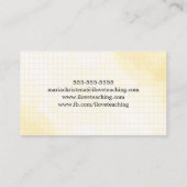 Carte de visite d'éducation d'aquarelle de (Dos)