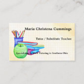 Carte de visite d'éducation d'aquarelle de (Devant)