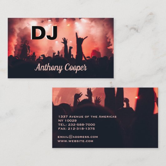 Carte De Visite Deejay (Devant / Derrière)