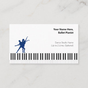 Carte De Visite Deep Blues I PDD White Ballet Pianiste